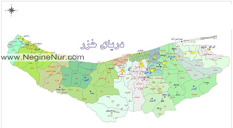 نقشه شهر آمل و خرید ویلا در آمل